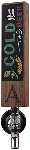 Monogrammed N ChalkboardBeer Tap Handle for Home Bar(from Alphabet 26 A-Z) Perfect For Brewery, Laser Engraved Beer Tap Handles, Beer Brew Gift, 8 Inch Tall Walnut Wood