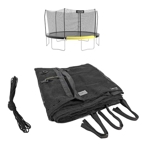Trampoline Pro Replacement Trampoline 14ft Safety Enclosure (Net Only) for 6 Angled Poles (Poles are Not Included) UV and Weather Resistant Trampoline Net with Straps Cover