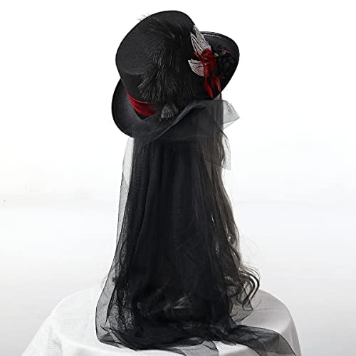 COSDREAMER Women Gothic Steampunk Top Hats Rose Feather Veil Halloween Hat… … steampunk buy now online COSDREAMER Women Gothic Steampunk Top Hats Rose Feather Veil Halloween Hat… … steampunk buy now online