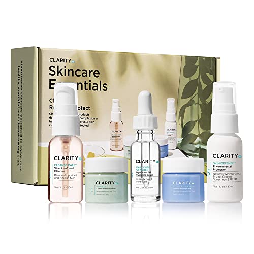 Clarityrx Skincare Essentials Kit, Natural Plant-Based Daily Face Wash, Exfoliating Facial Scrub, Hyaluronic Acid Moisturizing Serum, Calming Moisturizer, Spf 30 Sunscreen - 5 Piece Set (Pack Of 1) #TOP10