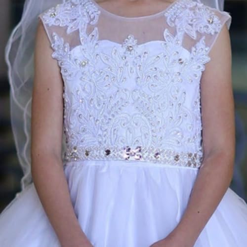 Tulle Flower Girl Dresses for Wedding Lace Applique Princes Pageant Party Gown First Communion Dress for Girls4