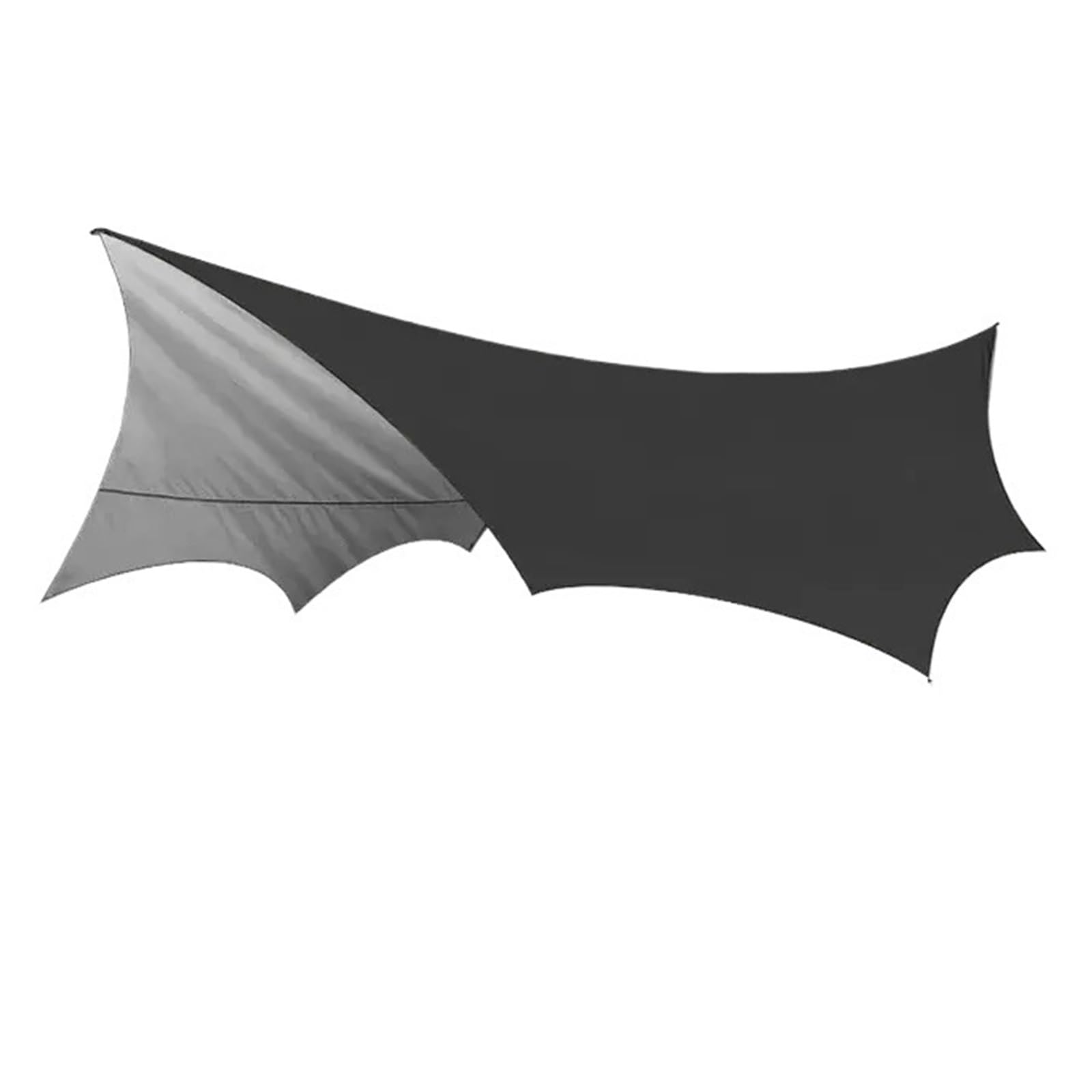 Tent tarp 5.1x5.1m Large Camping Tarp Waterproof Octagon Butterfly Outdoor Sun Shelter Awning Tent Shade Sunshade Beach Tourist Canopy(Black)