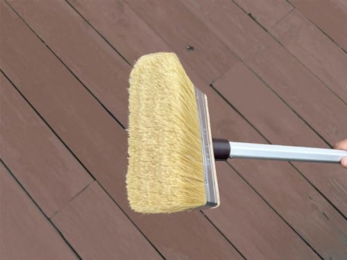Image of Deck Brush Stain Applicator by Magimate - Thick Soft Large Paint Brush Head with Threads for Extension to Apply Stain and Sealers on Wood Deck Floor Fence Walls - 7 Inch Wide (Pack of 2)