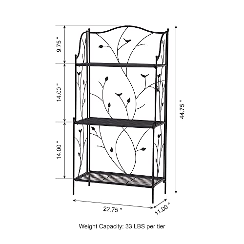 Glitzhome Plant Stand Metal Rack 3 Tier Flower Pot Organizer Multiple Holder Shelf For Indoor Outdoor Garden, Black #TOP1