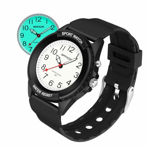 Reloj Deportivo para Mujer, analógico, Unisex, de Cuarzo, Resistente al Agua, para Hombre, Mujer, con luz Nocturna, para Combinar con Estilo Casual o Actividad Deportiva, Negro, Correa Reloj Deportivo para Mujer, analógico, Unisex, de Cuarzo, Resistente al Agua, para Hombre, Mujer, con luz Nocturna, para Combinar con Estilo Casual o Actividad Deportiva, Negro, Correa