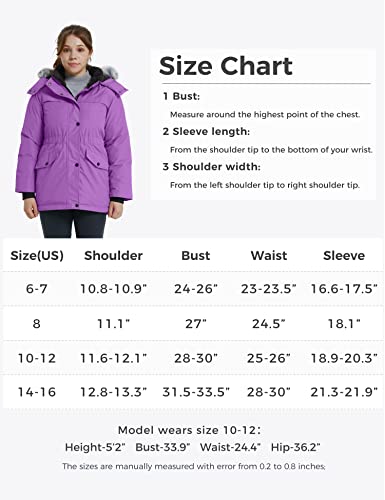 Wantdo Girl's Hooded Winter Coat Quilted Puffer Jacket Padded Down Traveling Parka Purple 10/12 #TOP6