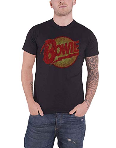 David Bowie T Shirt Diamond Dogs Vintage Distressed Logo Officiel Homme Nouveau - Les Beatles, Paul McCartney, John Lennon, RIngo Starr, George Harrison David Bowie T Shirt Diamond Dogs Vintage Distressed Logo Officiel Homme Nouveau