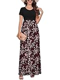 US Size Guide: Small=(US 4-6 ), Medium=(US 8-10), Large=(US 12-14), X-Large=(US 16-18), XX-Large=(US 20-22). Model is 5'5", 122lbs, wearing a size Medium, short sleeve maxi dress just above her feet. Material: 95% Rayon + 5% Spandex women boho maxi d...