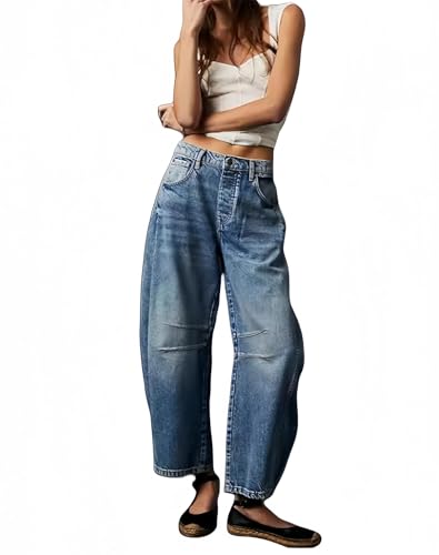 Leopard Barrel Jeans Women Cheetah Print Y2k Baggy Jeans Wide Leg Mid Rise Boyfriend Harem Pants2