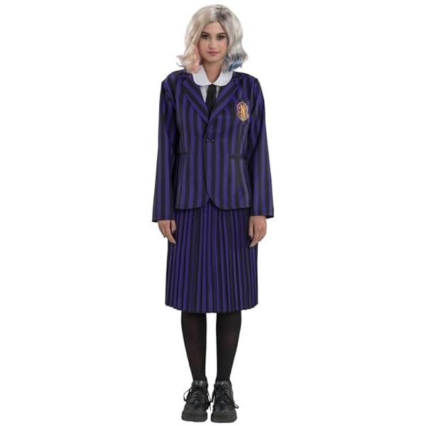 Chaks Wednesday kostuum Enid voor dames | schooluniform zwart paars - Addams Family