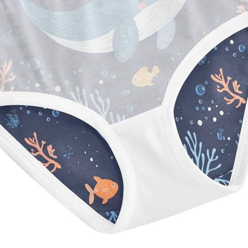 ZZKKO Ocean Whale Coral Girls Underwear Toddler Panties for Girls Comfort Brief Size 2T-8Y4