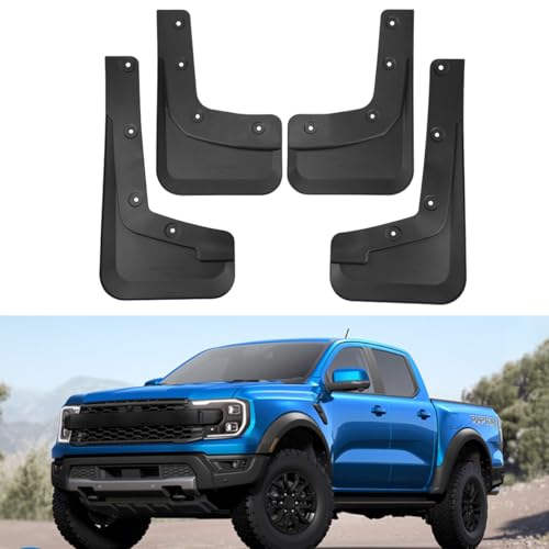 Image of Mud Flaps Compatible with Ford Ranger 2024 2025, Front and Rear Mudflaps Mudguard, No Drilling Splash Guards for Ford Ranger 2024 2025 Exterior Accessories