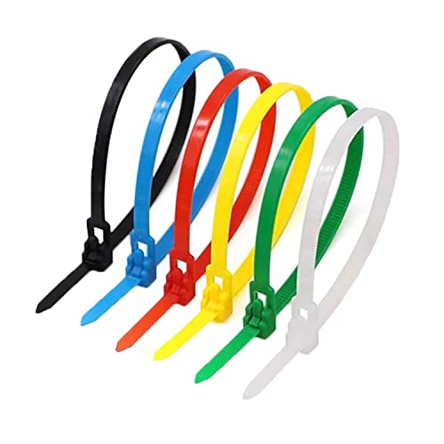 KafTon Releasable/Reusable Colour Cable Ties - 250mm x 7.6mm - Nylon Premium Strong Zip Ties, Red - Image 3