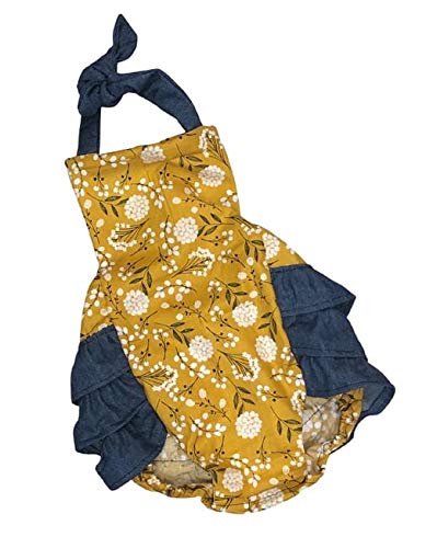 mustard romper baby girl