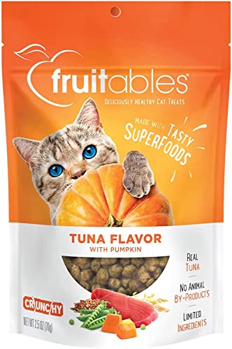 Fruitables Crunchy Treats For Cats – Healthy Low Calorie Treats Packed with Protein – Free of...