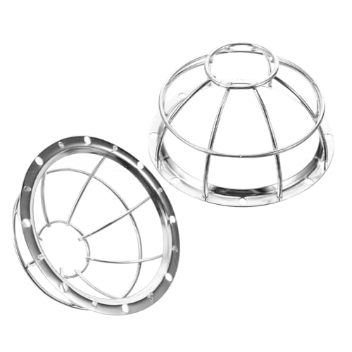 Healvian Cubierta Protectora Anticolisión para Sensor de Humo 2 Piezas Jaula Metálica Antivandalismo Base Plateada 106-132 MM Protección contra Impactos para Detectores de Incendios