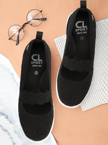 Image of Carlton London Women Mesh Flyknit Slip-On Lightweight Shoes