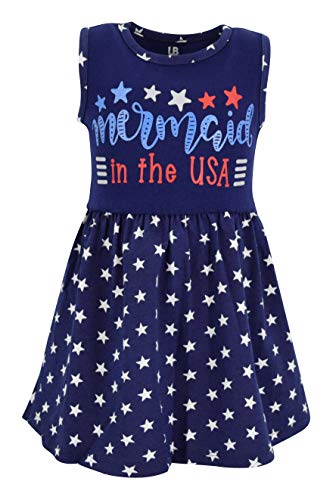 Unique Baby Girls Mermaid in The USA Sleeveless 4th of July Dress