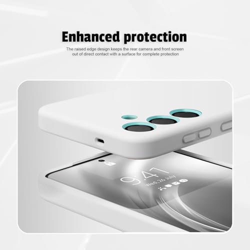 Image of LIRAMARK Liquid Silicone Soft Back Cover Case for Samsung Galaxy S25 Plus / S25+ 5G (White)