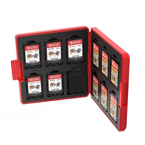 CENPEK Estuche para Tarjetas De Juego para Nintende Switch Caja De Almacenamiento Magnética con 12 Ranuras para Tarjetas para Switch Lite NS Nx   Hongo Rojo