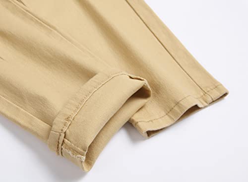 Supbird Boy's Stylish Moto Biker Ripped Distressed Skinny Fit Stretch Fashion Denim Jeans Khaki 14 #TOP6