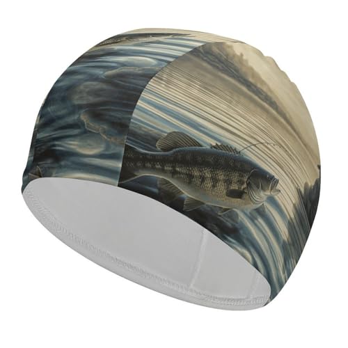 Gorro de natación de Alta Elasticidad para Adultos, Antideslizante, Impermeable, para Cabello Largo, para el Parque Nacional del Distrito de los Lagos