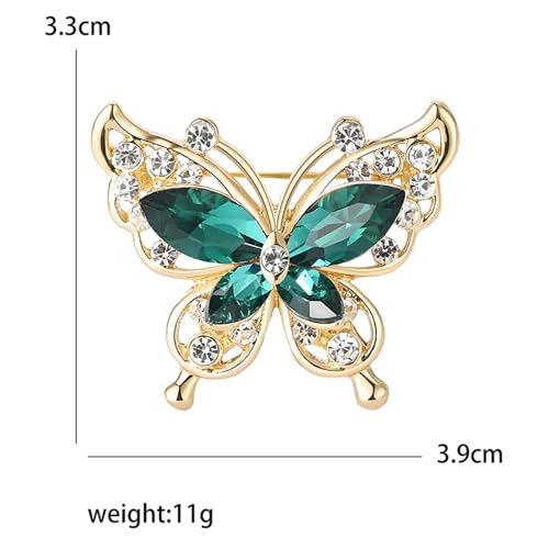 Image of coadipress Butterfly Brooch Pins Chic Romantic Elegant Rhinestone Crystal Insect Brooch Pin Women Corsage Scarf Shawl Clothing Accessories Wedding Party Banquet