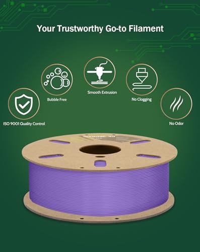 Image of DURAMIC 3D PLA Filament Basic for 3D Printer Neatly Wound Easy Printing | 3D Printing Filament 1.75mm, Dimensional Accuracy + /- 0.02 mm, Fit Most FDM 3D Printers 1KG PLA Purple