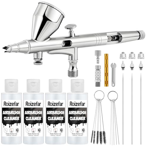 Roizefar Dual-Action Gravity Airbrush Gun with 4 Cleaner for Model Painting by Roizefar - Used condition - CA$55.28