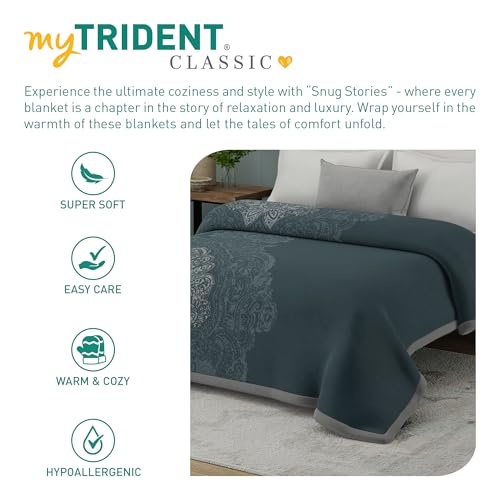 Image of MYTRIDENT Blanket for Winter Double Size, Classic Snug Stories Collection, 5 Kg Blanket Double - Andrew