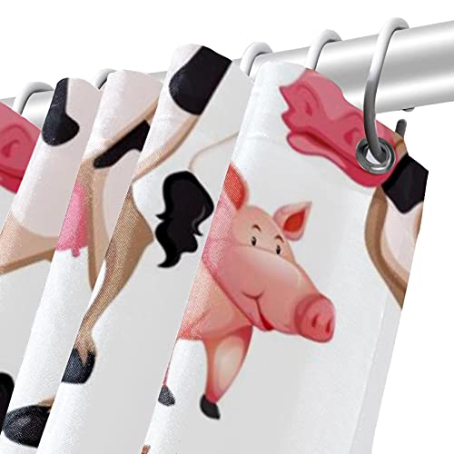 Rideau de douche animaux de la ferme 183x183 cm imperméable et lavable