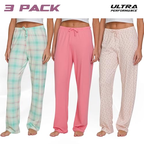 Image of Ultra Performance Pajama Pants Women 3 Pack Soft PJ Lounge Pajama Pants