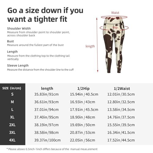Leggings de vaca con bolsillos mallas cómodas de mujer 5