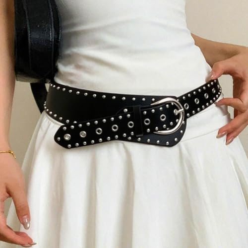 COSYDAYS Wide Waist Belt Black Punk Leather Belts Fashion for Women2