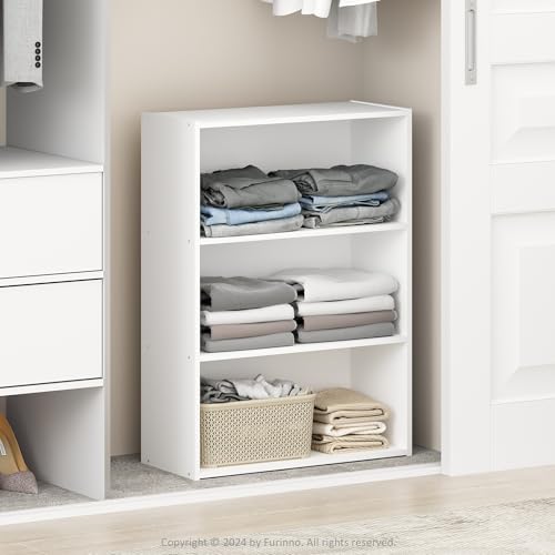 Furinno Reed Closet Organizers and Storage, 3-Tier Reversible Clo...