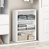 Furinno Reed Closet Organizers and Storage, 3-Tier Reversible Closet Shelves, Closet Organization Shelf, 9.7 x 23.7 x 31.5, for Bedroom, Closet, Plain White