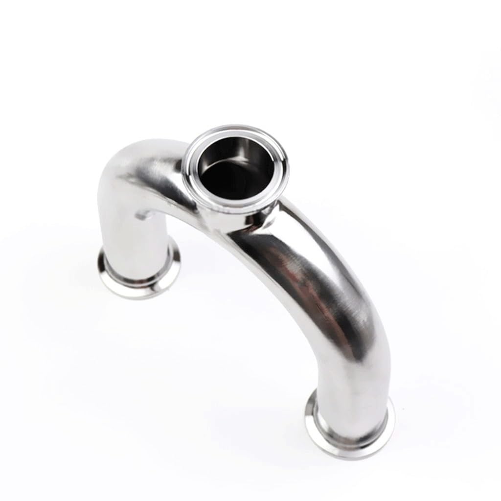 NUGEN 1 Uds. Accesorios De Tubería Sanitaria En Forma De U De 3 Vías 304 De Acero Inoxidable, Triple Abrazadera, For Mejoras En El Hogar, Conectores De Manguera De Codos (Size : 51mm Ferrule 64)