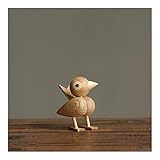 Art: Europa HUIJUNWENTI Dänemark nordischen Stil Holz Spatz Vogel Ornamente amerikanische Marionette aus Holz Spielraum Studie Desktop-Zubehör (Color : Oak)