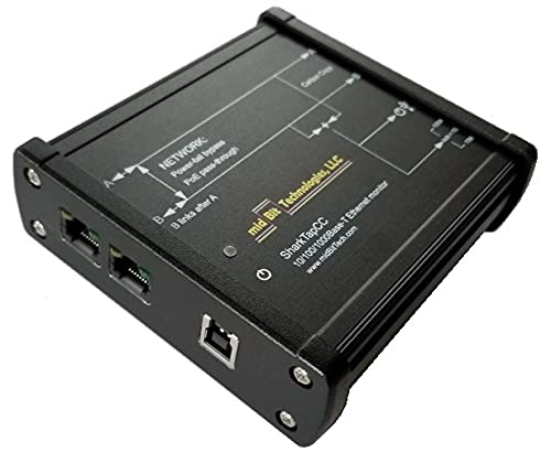 SharkTap Ethernet Sniffer - Metal Copper - Power-fail Relays, PoE Pass-through - Network Monitor - 1 count