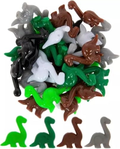 Dinosaur Plastic Bead Assortment - DIY Dinosaur Necklace Jewelry Craft - Pony Beads, Novelty Beads - 88 Piece image 2
