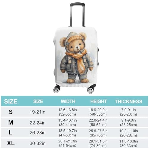 Cute Bear Luggage Cover Travel Suitcase Covers for Luggage Elastic Carry on Luggage Covers for Suitcase Tsa Approved Washable Luggage Sleeve Protector Fits 18-32 Inch L2
