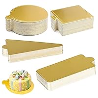 Mousse Cake Base,CHENKEE 120 Stücke Mini Mousse Kuchen Bretter Gold Papier Cupcake Dessert Zeigt Tray Kuchenplatte Cake Boards Tortenpappe zum Dekorieren und Servieren Kuchenböden Karton