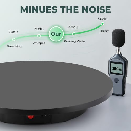 Flyrivergo Photography Turntable 16.5inch/220lb Motorized Rotating Display Stand 360 Degree with Remote Control Electric Turntable for Photo or Video, 3D Scanning
