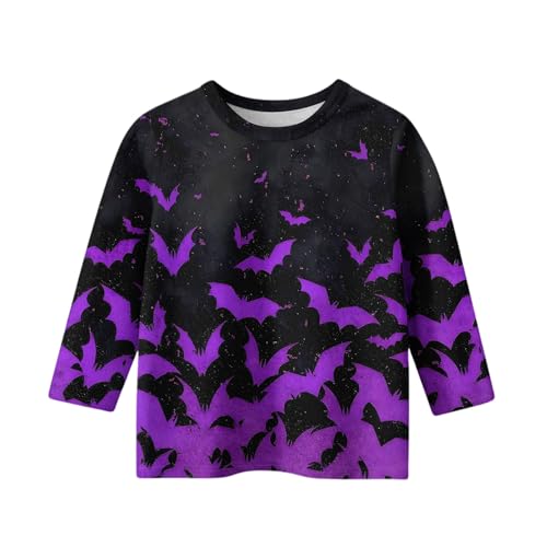 Girls Halloween Shirt Long Sleeve Pumpkin Print Top for Kids Cute Holiday Fall Outfit Comfortable Tee2