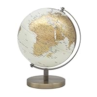 The Leonardo Collection Globe Cream & Gold 15cm For Home & Office | World Map Globe For Kids And World Globes For Adults | Globes of Earth For Knowledge & Decoration | Ideal Map of The World For All