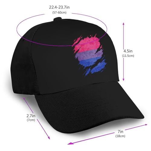 Bisexual Pride Flag Unisex Classic Adjustable Curved Brim Baseball Cap, Trucker Hat2