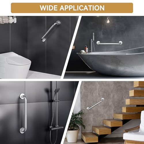 Image of AmazerBath Grab Bars for Bathtubs and Showers Anti Slip, Shower Grab Bars for Seniors Stainless Steel, Handicap Grab Bars, Bath & Shower Grab Bars, Thickened Bar Holds 500LBS, 20 inch L x 1.25 inch D