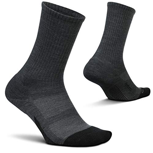 Feetures Merino 10 Cushion Crew Sock (X-Large, Gray)