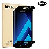 [2 Pack] Samsung Galaxy A7 2017 Screen Protector Glass Full Cover - RBEIK 9H Hardness Full Coverage Bubble Free Tempered Glass Screen Protector for Samsung Galaxy A7 2017, Black