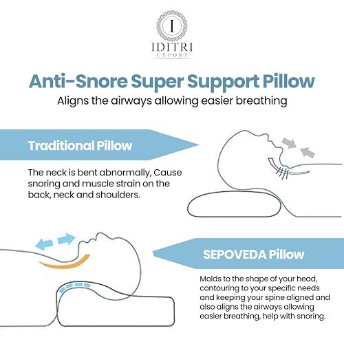 Image of Cervical Support Pillow Set of 2, Memory Foam Contour Bed Cushion for Sleeping, Neck and Shoulder Relief for Side Back Sleepers, Breathable Cover, Sky, 48 x 30 cm, 6 to 9 cm Loft